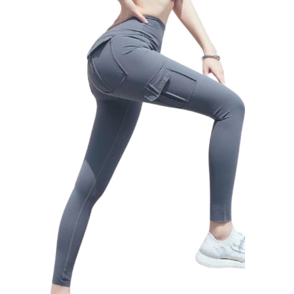 Cargofit Cargo Leggings with Pockets Gray S/M