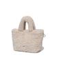 Covernat Woman Clover Heart Fluffy Tote Bag Ivory