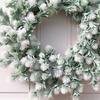 Artificial Flower Wreath for Front Door 18.1 Inch Spring Summer Fake Floral Wreath for Home Wedding Farmhouse Holiday Decor White