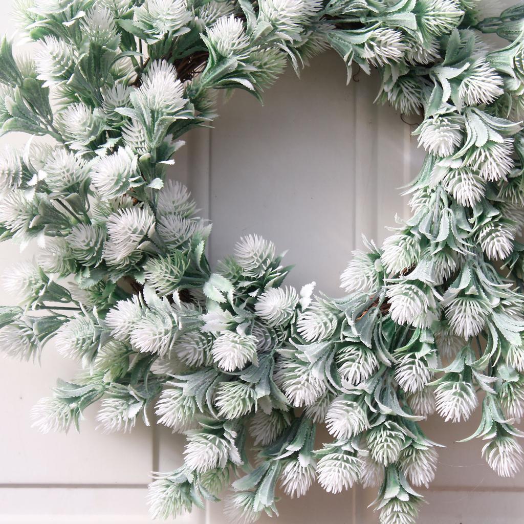 Artificial Flower Wreath for Front Door 18.1 Inch Spring Summer Fake Floral Wreath for Home Wedding Farmhouse Holiday Decor White