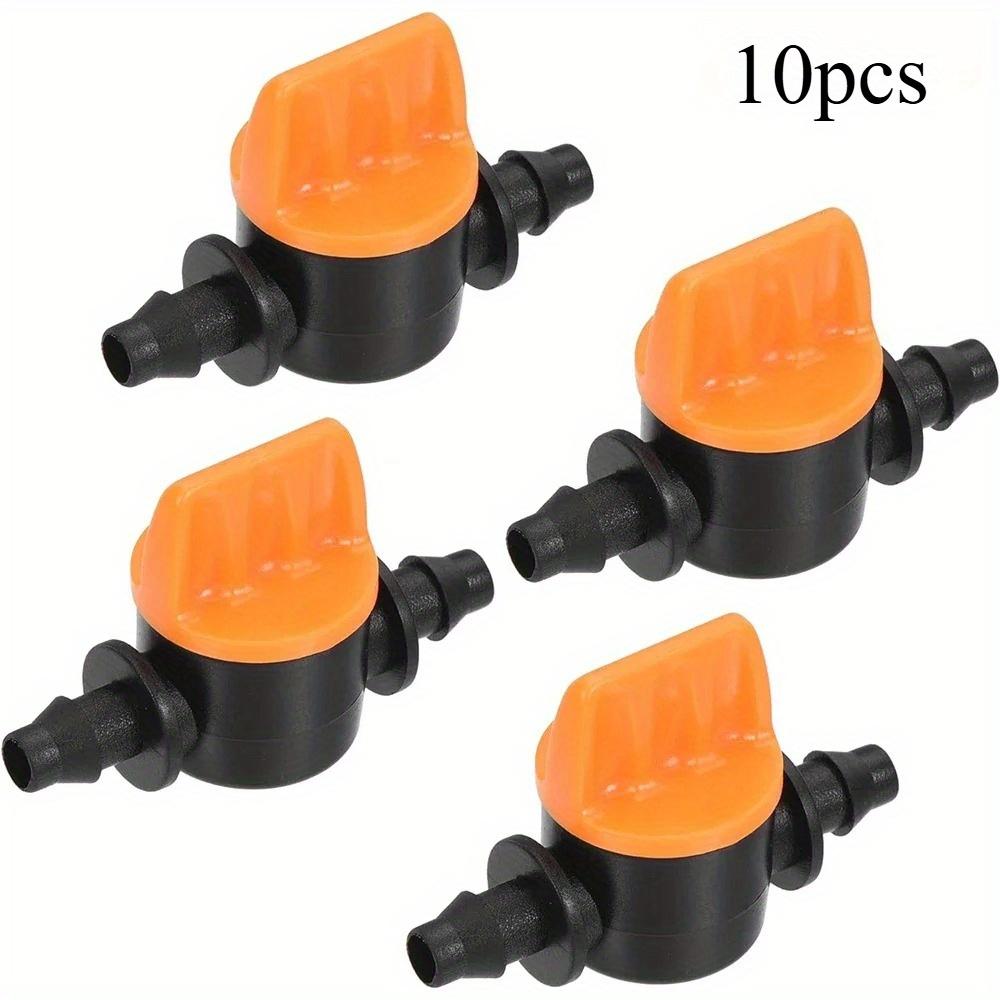 

10 шт. Шланговые клапаны Садовые крановые соединители для системы капельного полива, 4/7 мм Фитинги для контроля потока воды Садовые ирригационные фитинги для водопроводных труб 10pcs оранжевый