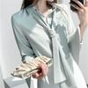 Blusa Mujer Moda Verano  Elegante Blusa Femenina Manga Larga Top Chic Blanco