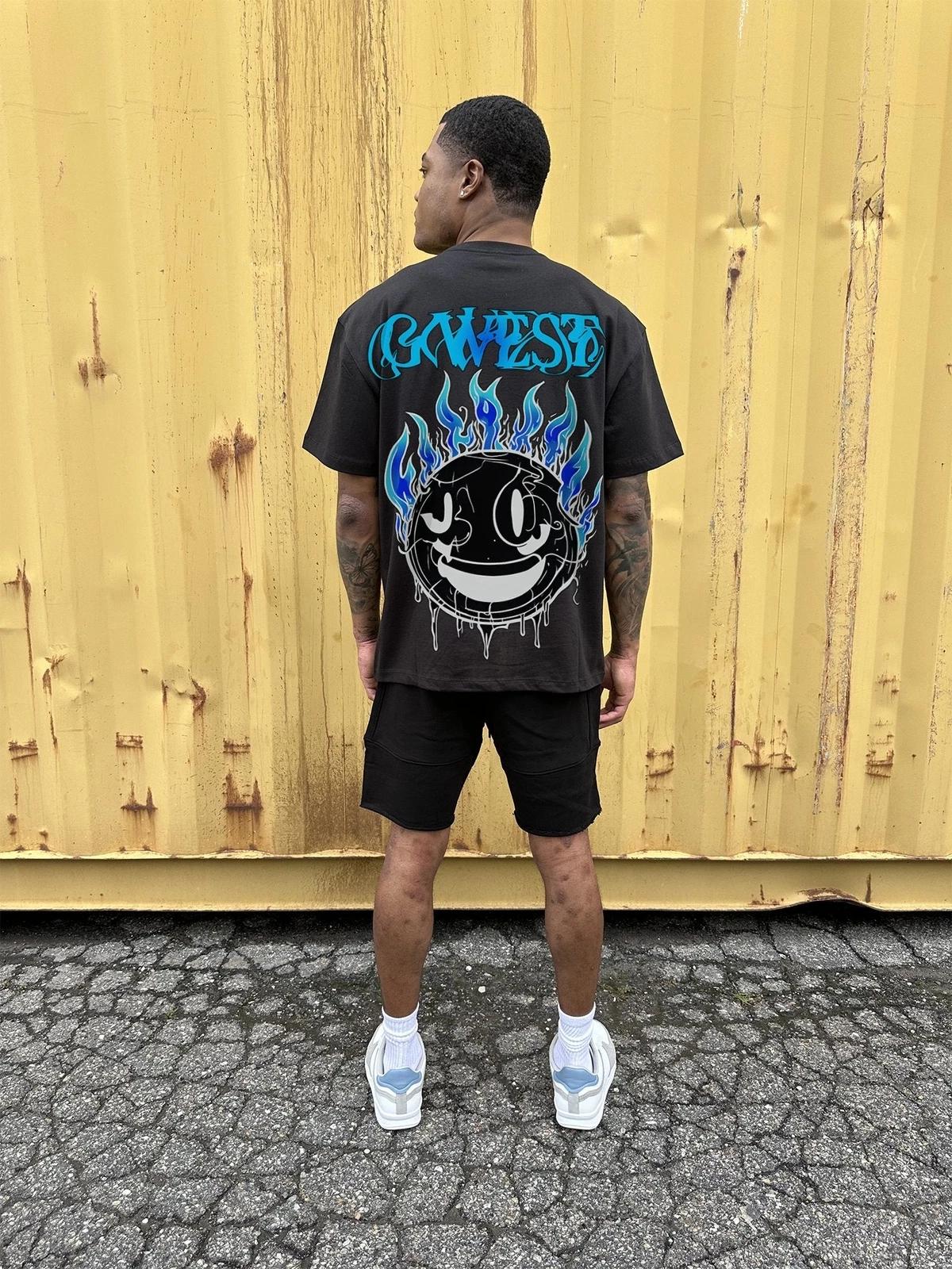 G West Oversized Aqua Smile Tee S