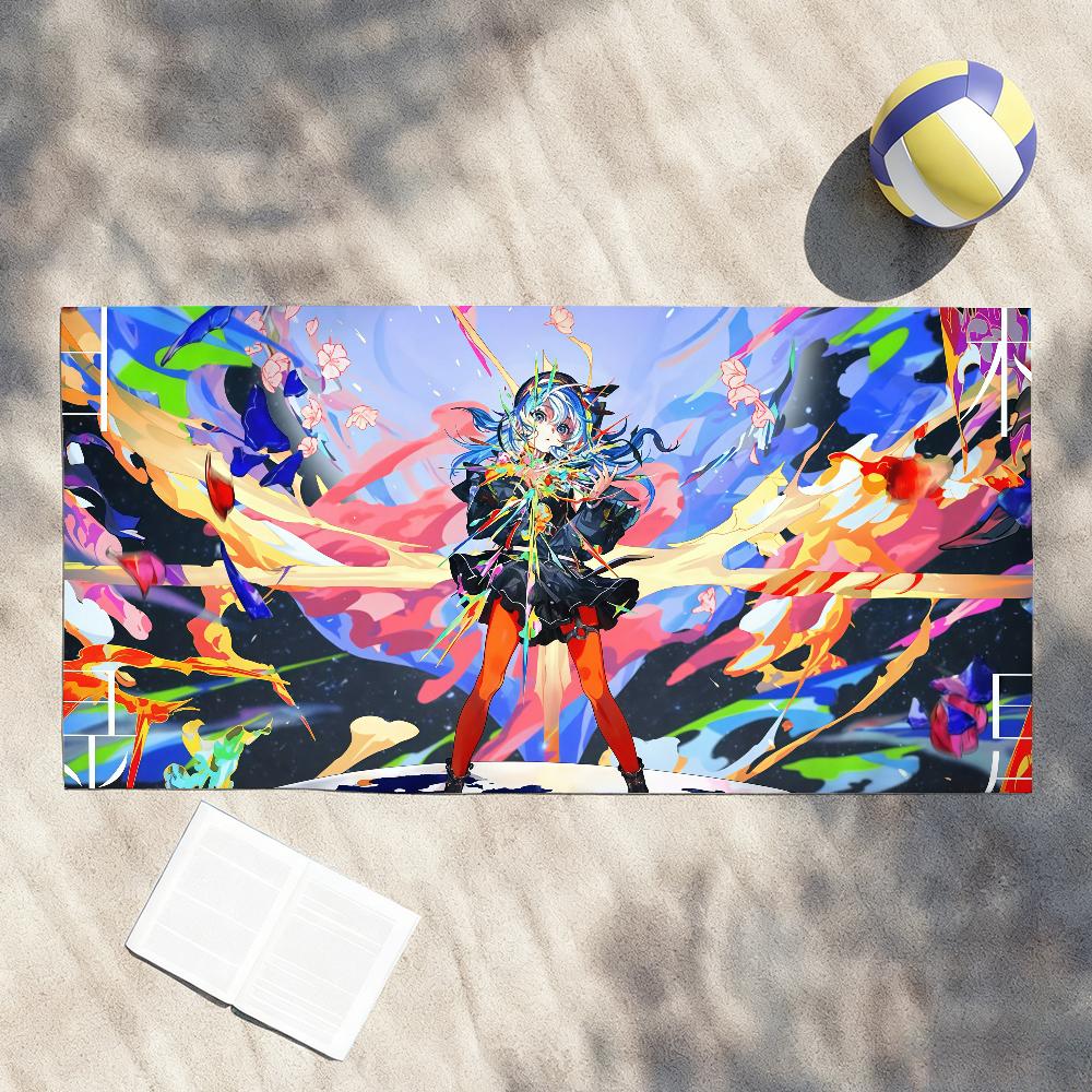 Singer H-Hoshimachi Suisei Towel Soft Lightweight Anti-Sand Large Beach Towel Quick-Drying Bath Sports Family
