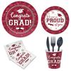 Red Graduation Season Theme Decorating College Graduation Party Disposable Tableware Party Supplies