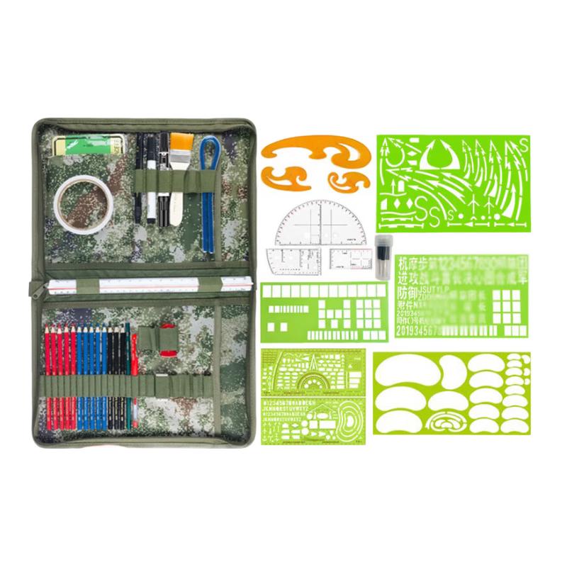 Tactical Topography Map Plotting Tool Set with Starry Sky Pen Clip