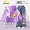Paw Patrol Kids' Windbreaker & Fleece Jeans Set - Autumn/Winter Style for Toddlers & Girls.