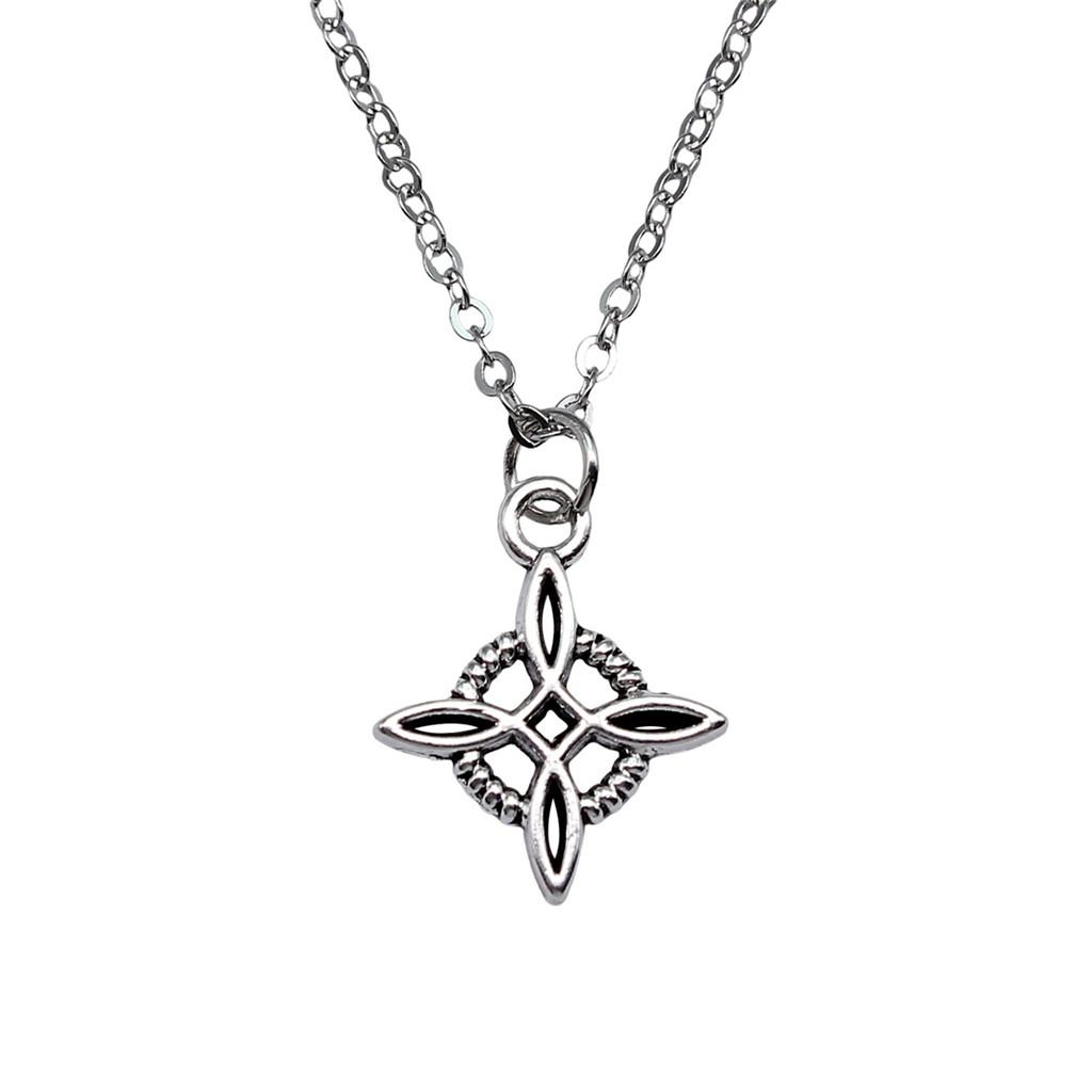 Knot Pendant Necklace Talisman Amulet Celtic Occult Protection Jewelry 40cm Short Chain