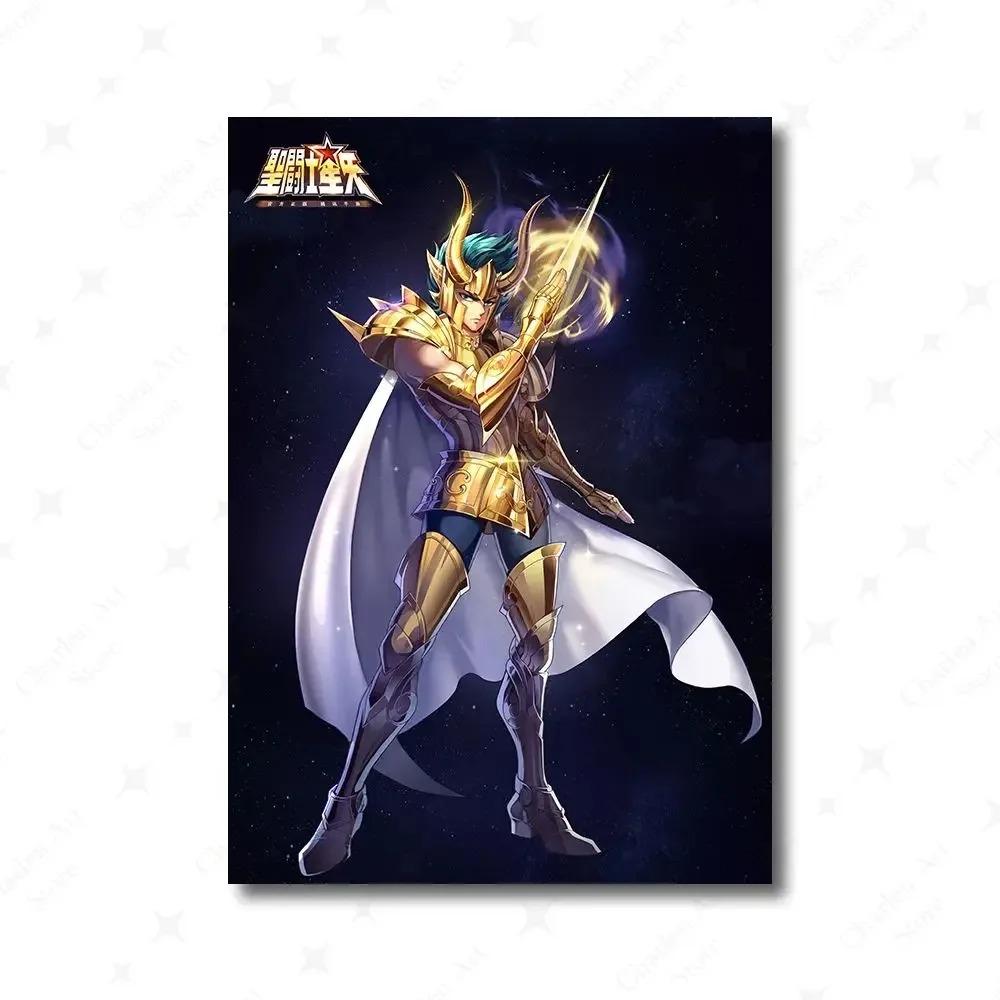 Stampa di Poster Classico Anime Giapponese Saint Seiya Cartone Animato Vergine Cavaliere d'Oro Pittura su Tela Arte da Parete Immagini Soggiorno Decorazione Casa