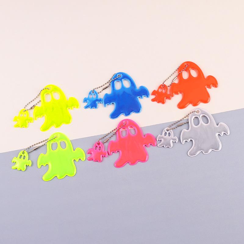 Ghost Double-Sided Reflective PVC Keychain for Night Safety and Cycling