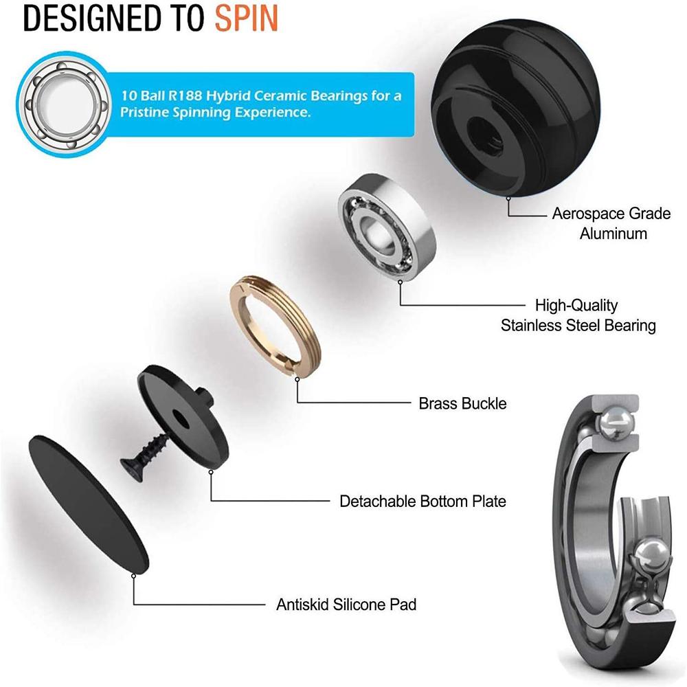 Spherical Gyroscope Decompression Power Ball Desktop Toy Metal Gyroscope Optical Illusion Hypnosis Fidget Finger Toy FidgetToy