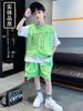 Boys Short Sleeve Sports Two Piece Set Kids Casual Basketball Outfit Lightweight Breathable Summer Activewear for Children