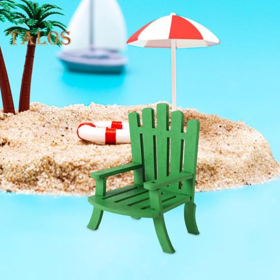 Miniature Beach Chair 1:12/1:16 Scale Decorative Models Wood Mini Size Chair Figure Dollhouse Interior Design Accessories
