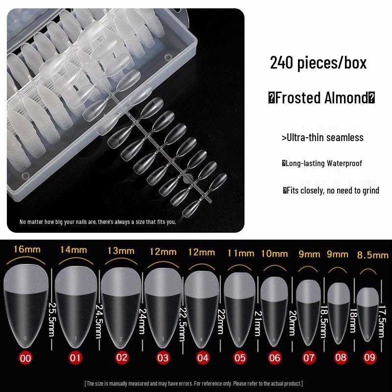 Seamless No-Grind Ultra-Thin Half-Stick Nail Tips, False Nail Stickers for Salons