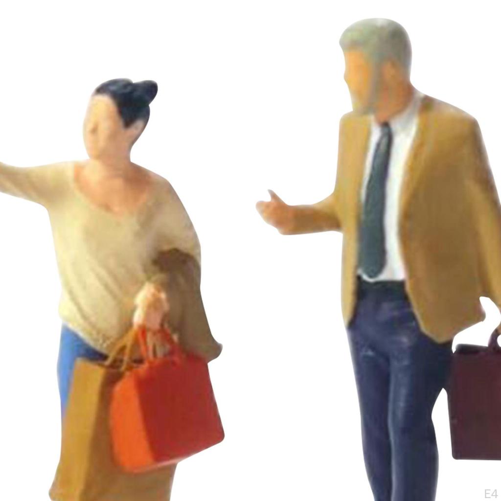 1/87 Diorama Figure Miniature Model Realistic Handpainted Shopping Figurines Dollhouse Decor for