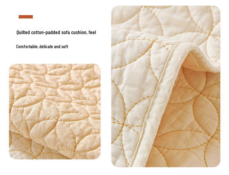 2024 Non-Slip All-Cotton Sofa Cushion Cover for Solid Wood Sofa - Four Seasons Universal Design