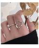 Yinruitai S925 Sterling Silver Geometric Bamboo Joint Women's Ring - High-End Light Luxury Korean Design