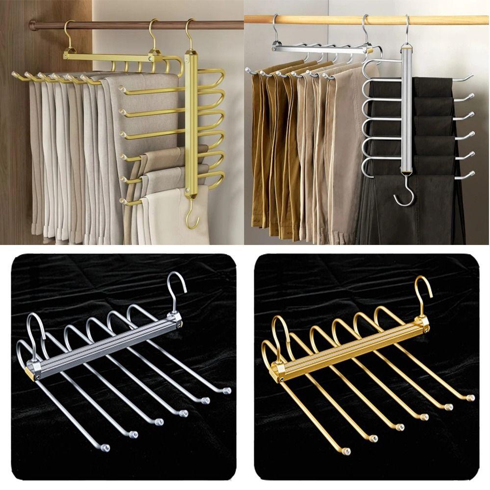 Aluminum Alloy 360°Rotating Hook Hangers Multi-Functional Tie Hangers  Wardrobe Storage