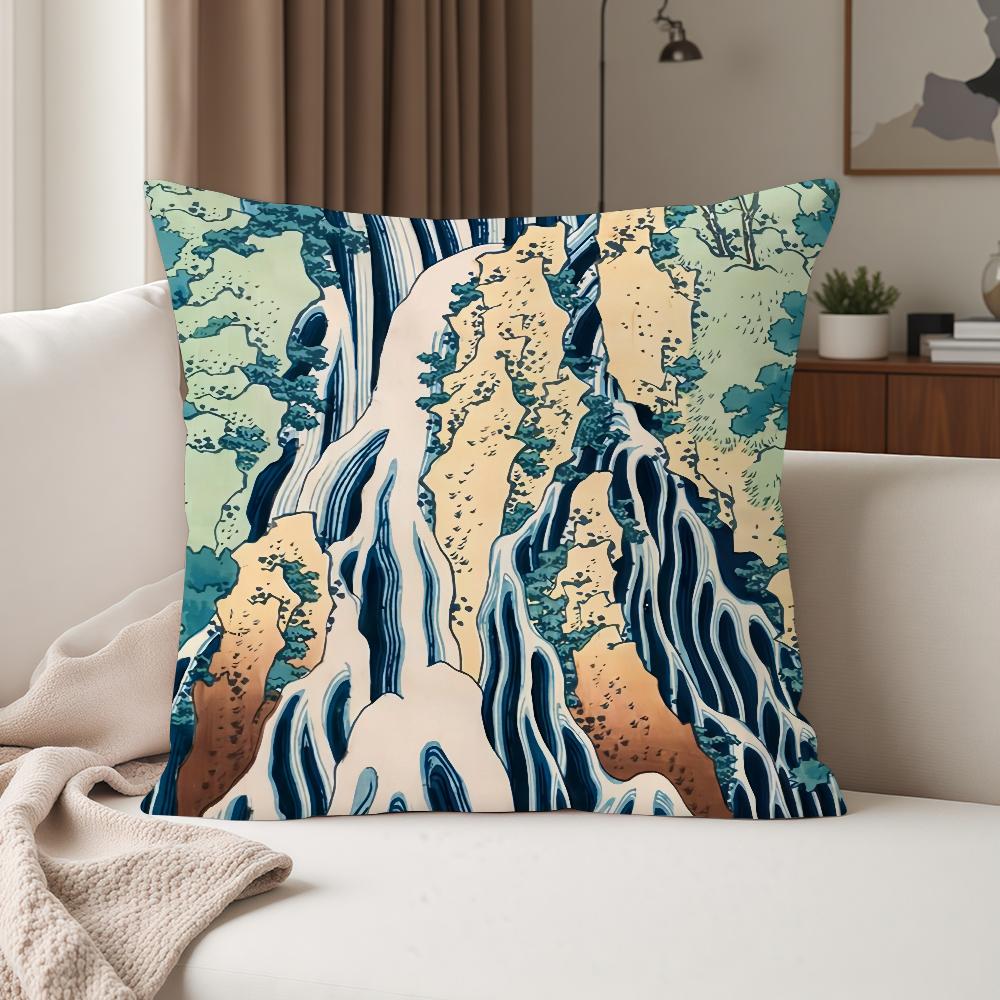 Katsushika Hhokusai Japanese Ukiyoe Pillow Case Suitable For Bedrooms Living Rooms Cars Home Decoration