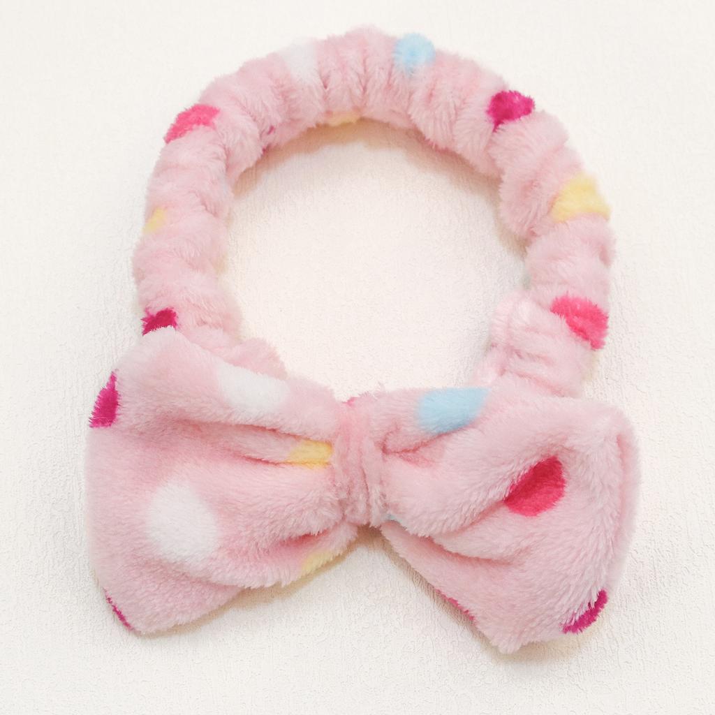 Spa Hoofdband Strik Haarband voor Gezicht Wassen Vrouwen Huidverzorging Hoofdbanden Elastische Make-up Hoofdband Koraal Fleece Gezichtswas Hoofdband
