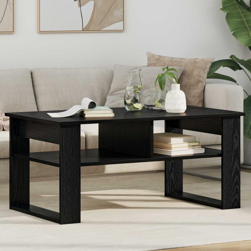 Coffee Table Black Oak Look 96 X 54 X 44 Cm Engineered Wood