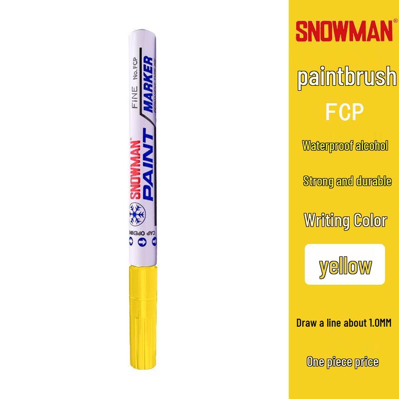 Alcohol-Resistant Snowman Paint Marker 1.0mm, Black & White, Fade-Proof, Low Halogen Touch-Up Pen