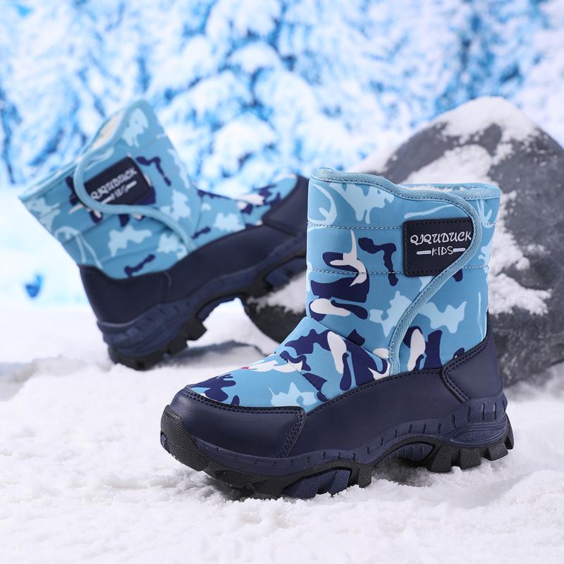Autumn/Winter High-Top Kids Winter Snow Boots Cotton Shoes Fluffy Wolf Teeth Non-slip Warm Girls Snow High Top Sports Shoes