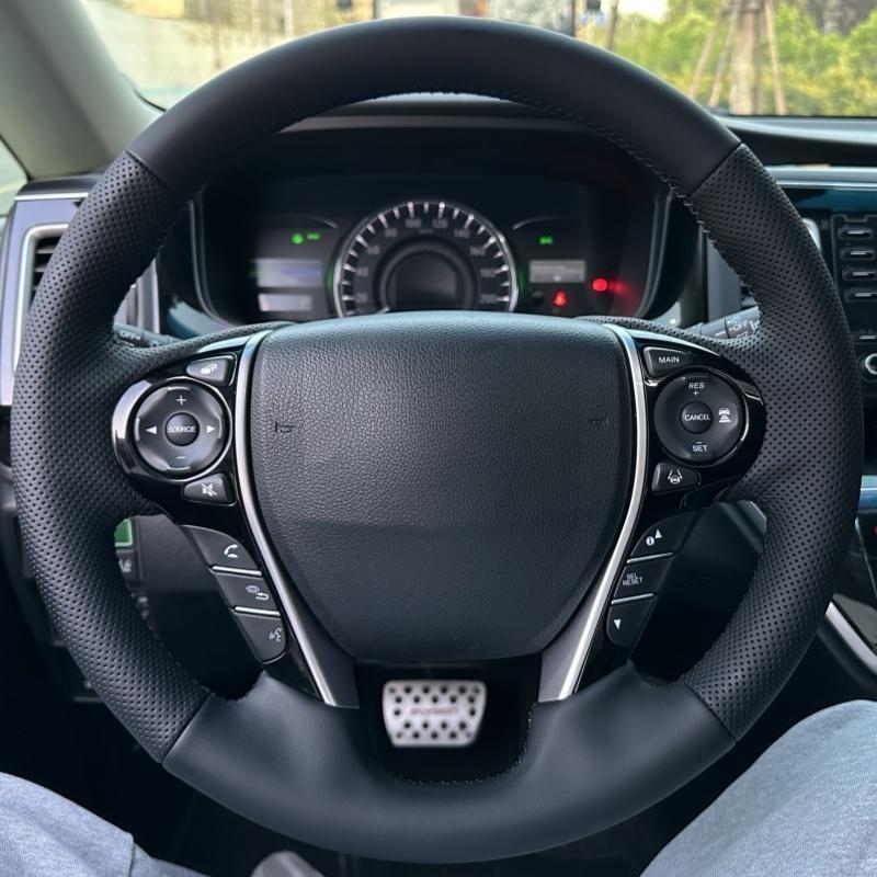 

Car Steering Wheel Cover Leather For Honda Accord 9 2013-2017 Crosstour Steering Wheel Braid Car Accessory Red Thread