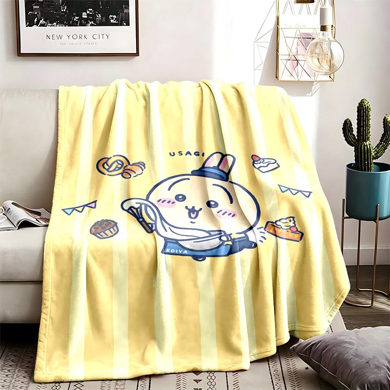 Chiikawa Theme Blanket Suitable For The Sofa Camping And Travel Made Of Soft Flannel Material An Ideal Gift For Occasions Such As Birthday