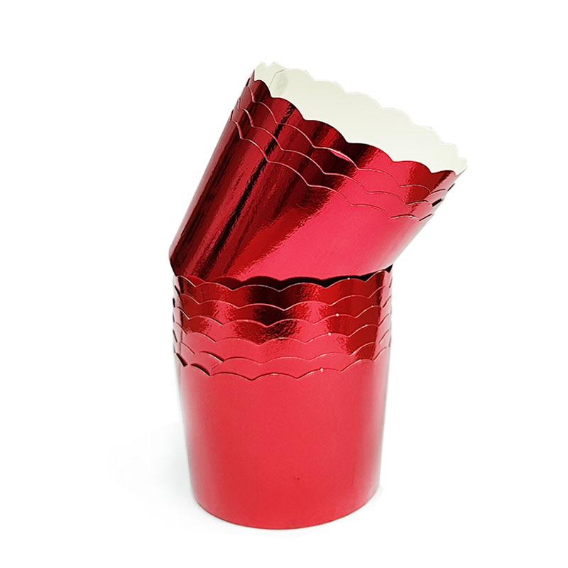 

Gold And Silver Medium Mechanism Cup High Temperature Resistant Muffin Cup Bronzing Pattern Hard Baking Cake Mold Baking 50 Pcs