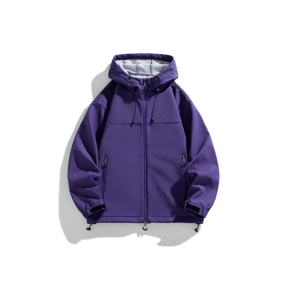 Enkel Parstil Höst Senaste Fritidsjacka med Huva