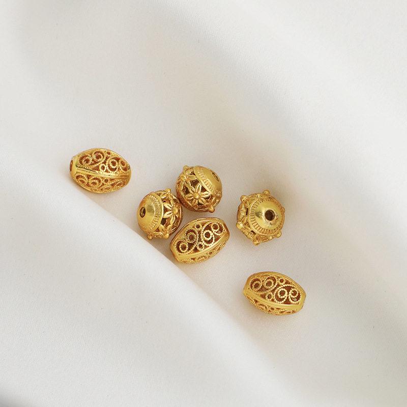 Gold-Plated Hollow Lace Bead for DIY Jewelry Making