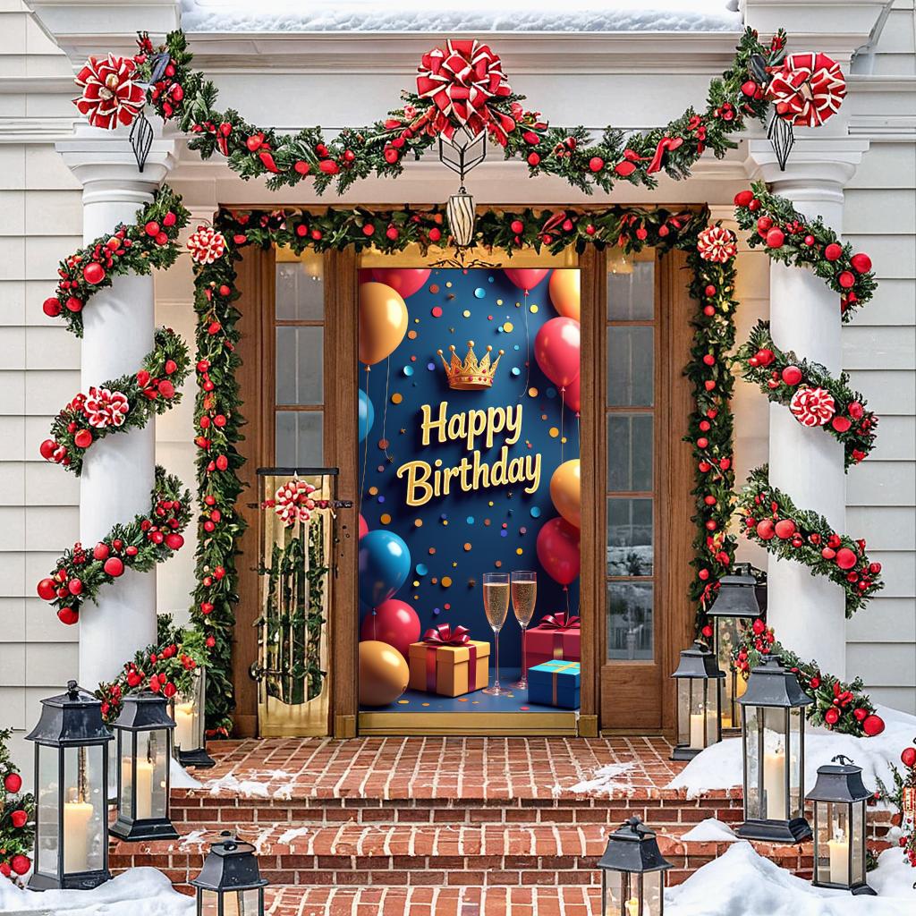 Large Size Birthday Banner Eye-catching Colorful Reusable Festive Banner Modern Celebration Decor for Family Reunions
