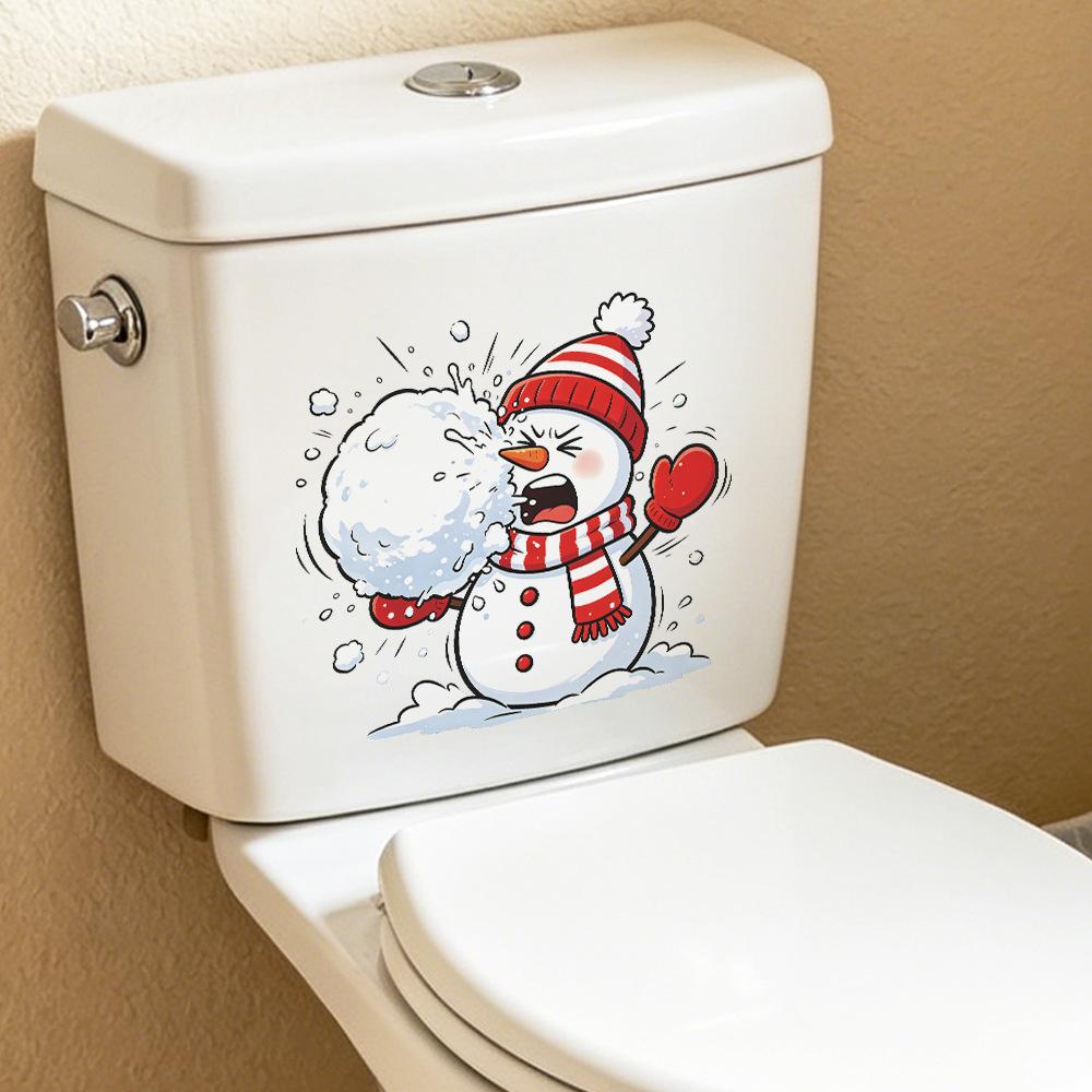 Christmas Stickers, Snowball Fights, Funny Bathroom Decoration, Beautification of The Toilet, Toilet Stickers