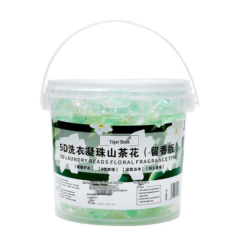 Camellia Five-in-One High Concentration Laundry Pods with Stain Removal, Clothes Care, and Scent Beads