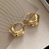 Japan and Korea metal retro sterling silver ear buckle women's niche design sense high-end earrings new popular temperament earrings
