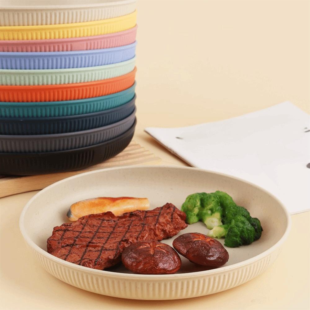 8PCS 9 in Camping Plate Unbreakable Snack Dish Household Fruit Plate Adult