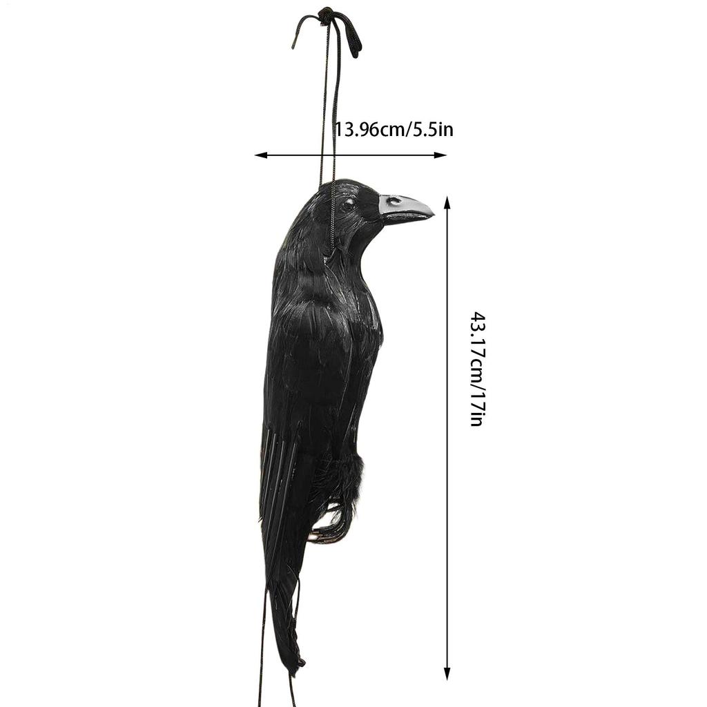Crow Decoy For Attracting Birds Life-Sized Realistic Crow Statue Decorative Halloween Animal Bird Figurine For Porch Yard Garden