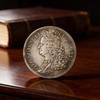 Antique Brass Coin Replica With Silver Plating For Vintage Collectors And Home Decor