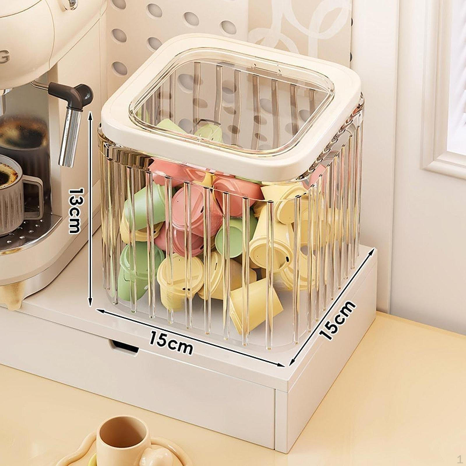 

Coffee Pods Storage Organizer for Kitchen And Laundry Holder 15cmx15cmx8cm
