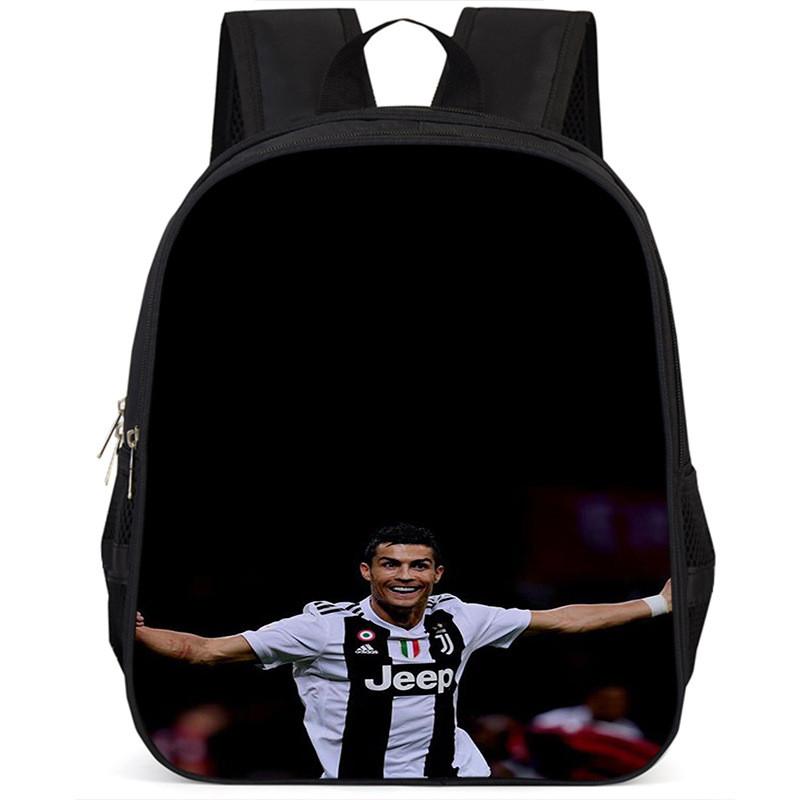 Spacious 15 Inch Cristiano Ronaldo School Backpack For Kids Lightweight Oxford Fabric