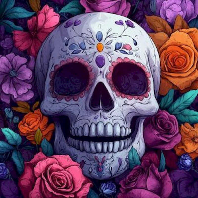 Diamond Painting Skull Flower Diamond Embroidery Rhinestone Pictures Cross Stitch Kits Mosaic Gifts