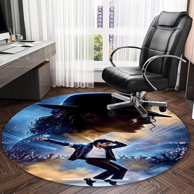 1pc Michael Jackson Carpet, Round Rug, Comfortable, Suitable for Entryways, Living Rooms, Office, And Bedrooms, Christmas Decoration