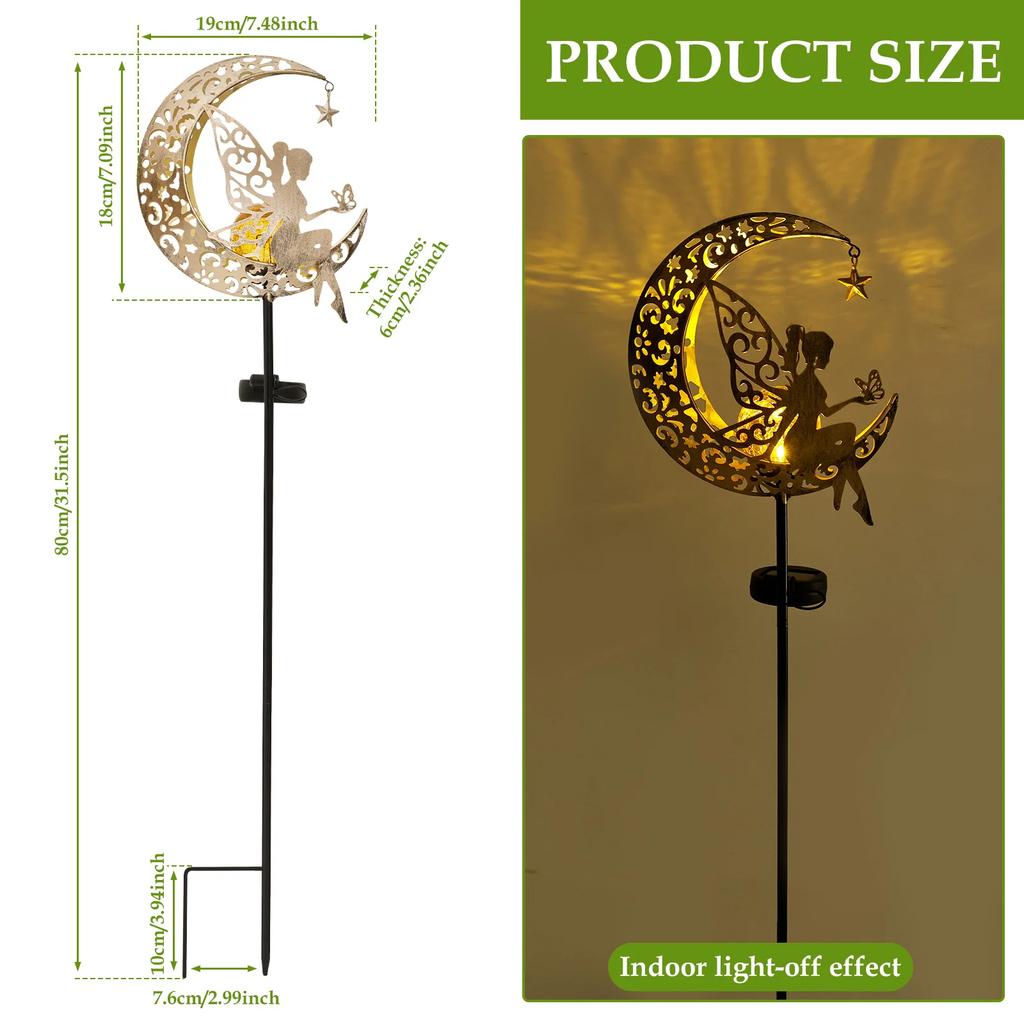 Fairy Garden Solar Light IP65 Waterproof Outdoor Solar Stake Light Large Retro Metal Lantern Solar Light for Garden Decoration