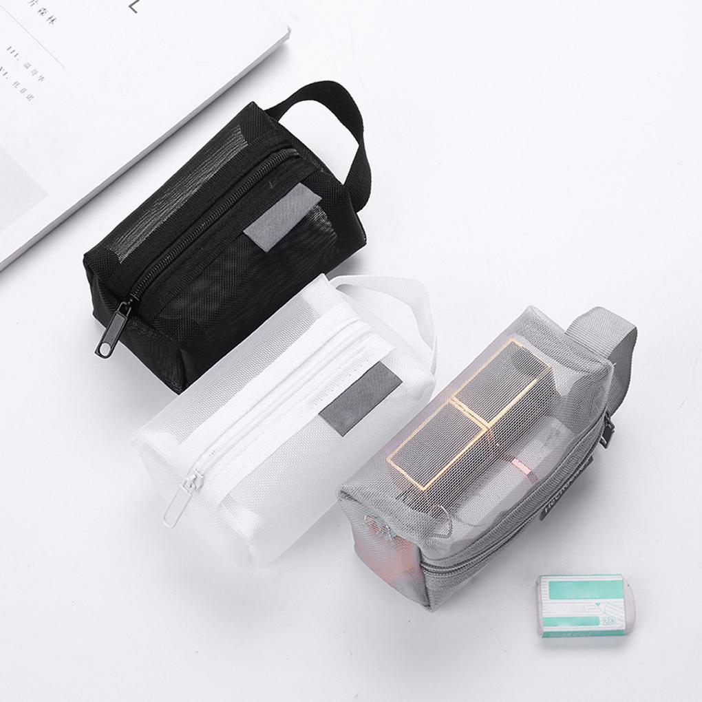 Purse Ple Nylon Mesh Large Capacity Bag Storage Soft Fashionable Comfortable Zipper Durable Stationery Convenience