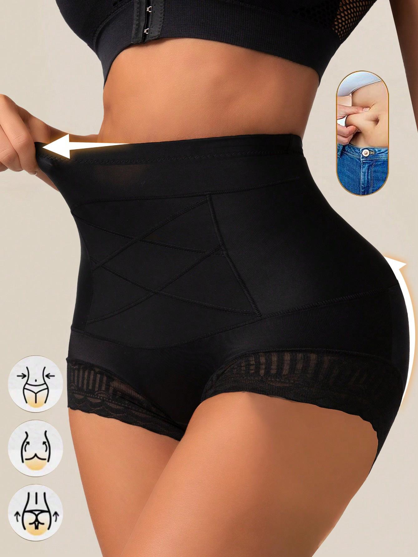 

[Трусы с высокой талией]1 шт. Женское послеродовое белье для контроля живота с высокой талией|81% нейлон/19% эластан, дизайн с перекрестной спинкой-дышащее&только ручная стирка M чёрный