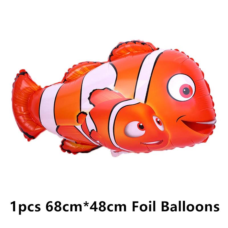 Finding Nemo Latex Balloons Clownfish Ocean Sea Clown Fish Foil Ballons Happy Birthday Banner Cake Topper Party Decor Toy