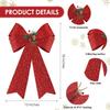 MCEAST 2 Pack Red Christmas Bows 12 X 18 Inches Xmas Wreaths Garland Bows with Pinecones for Christmas Tree Ornaments Sets Indoor Outdor Decoration