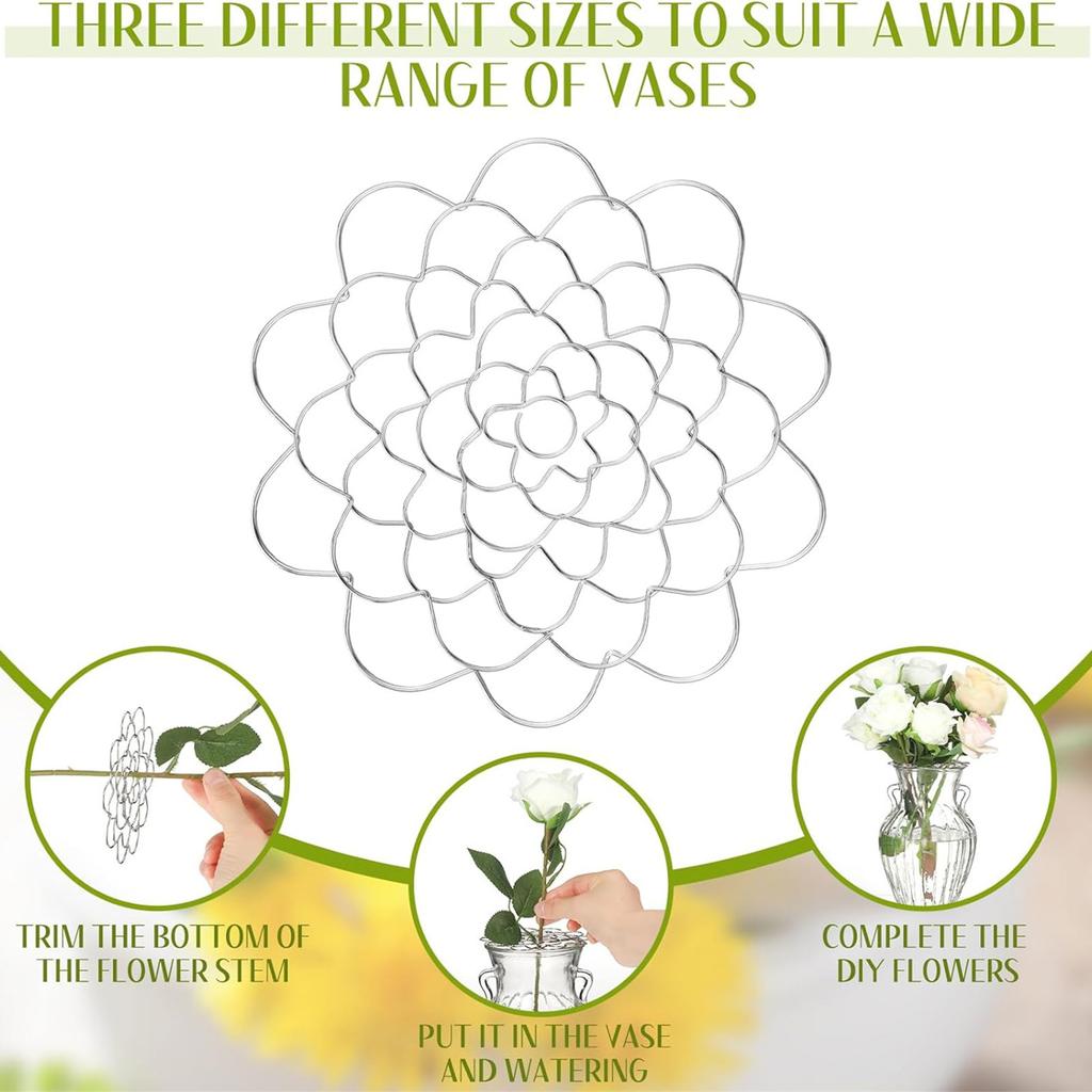 3er-Pack Kreative Blumeneinstecker Blumengitter Metallzubehör Blumenrankgitter Verdrehter Stielhalter für besondere Anlässe