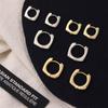 French Geometric Simplicity Sliver Color Hoop Earrings Fashion Jewelry Square Earrings Ear Stud